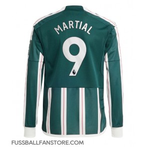 Manchester United Anthony Martial #9 Replik Auswärtstrikot 2023-24 Langarm